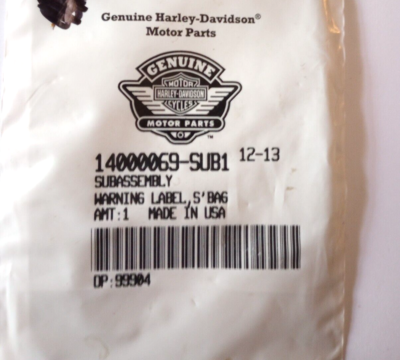 Harley-Davidson Saddlebag Warning Label NOS 14000069 (L-5465) | eBay