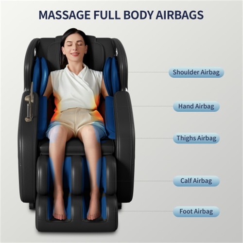 Black Full Body 3D Zero Gravity Massage Chair Recliner LCD Touch Screen Bluetoot - Picture 2 of 12