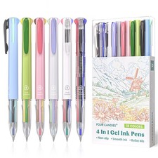 6 PCS Multicolor Pen, 0.5mm Colored Gel Pens, 4-in-1 Multicolor Gel Ink Pens,...