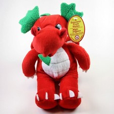Historic Welsh Red Dragon 9 Inch Plushy Magic Kingdom Tags, Silver Wings, 900123