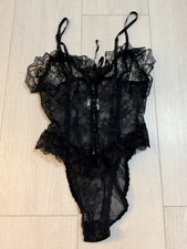 Vintage Fredericks Of Hollywood Nylon Teddy Sz L - Black