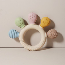 Silicone Baby Teether Ring Multicolor Sensory Chew Toy Gum Relief 0-12M