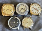 Vintage Timex Mens Watch Lot Of 5 Marlin Viscount 21Series Running & Non Working
