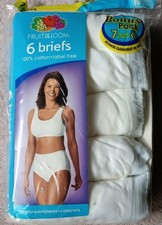 Vintage 2006 Hanes Women's Cotton Brief Size 10 3X-Large White Pack Of 5 Briefs