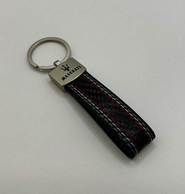 Maserati Schlüsselanhänger Leder MC20 Levanto Gran Turismo Italien Tricolor hoch