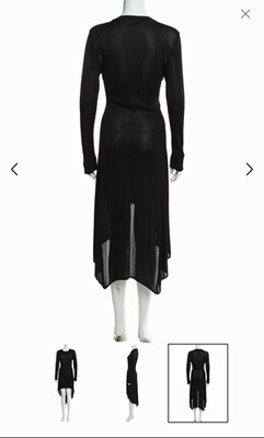 Alexander Wang Women s S Black Acetate Knit Crewneck Long Sleeve Hi-Low