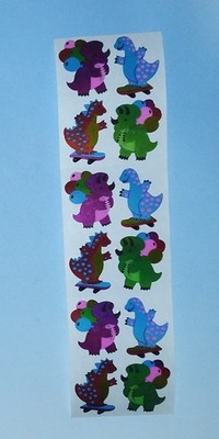  Sandylion Sticker 1 Streifen (3 Abrisse) Dinosaurier Mylar Metallic 80/90er 