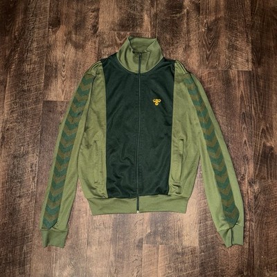 Vintage Hummel Track Jacket Men s M Full Zip Green Athletic Colorblock 