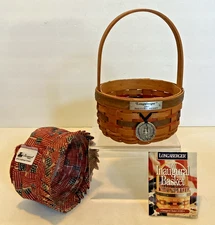 LONGABERGER 1997 Inaugural Basket w/ Plastic Protector & Americana Liner Vintage