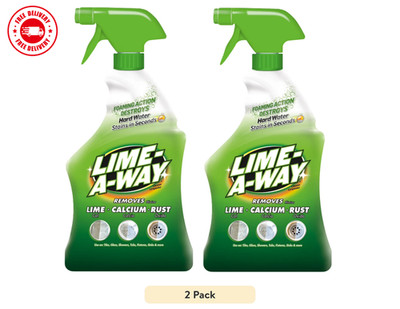 Lime-A-Way Bathroom Cleaner Spray, 32Oz, Removes Lime Calcium Rust (2 Pack)