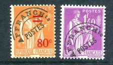 France 1932-39 “Peace” 80c. on 1f. orange & 1f.40 mauve “preobliteres” fine mint