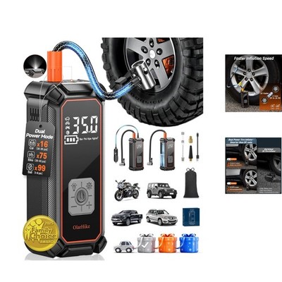 Dual Power Tire Inflator - 5400 mAh Air Pump for Cars, Bikes & Motorcycles