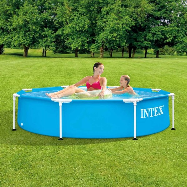 Swimmingpool Metallrahmen Pool Aufstellpool Schwimmbecken Schwimmbad Intex-image