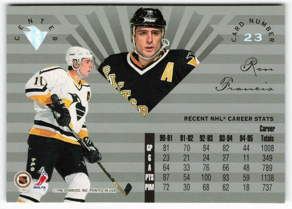 1995-96 Ron Francis Leaf Limited - Pittsburgh Penguins - Image 2 of 2