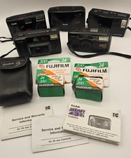 Vtg 35mm Film Camera Lot Kodak Olympus  2 New Film Rolls AS IS FOR PARTS