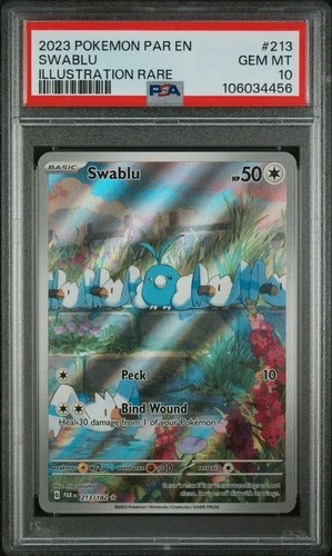 2023 Pokemon TCG Paradox Rift Swablu #213/182 PSA 10 GEM Mint Illustration Rare