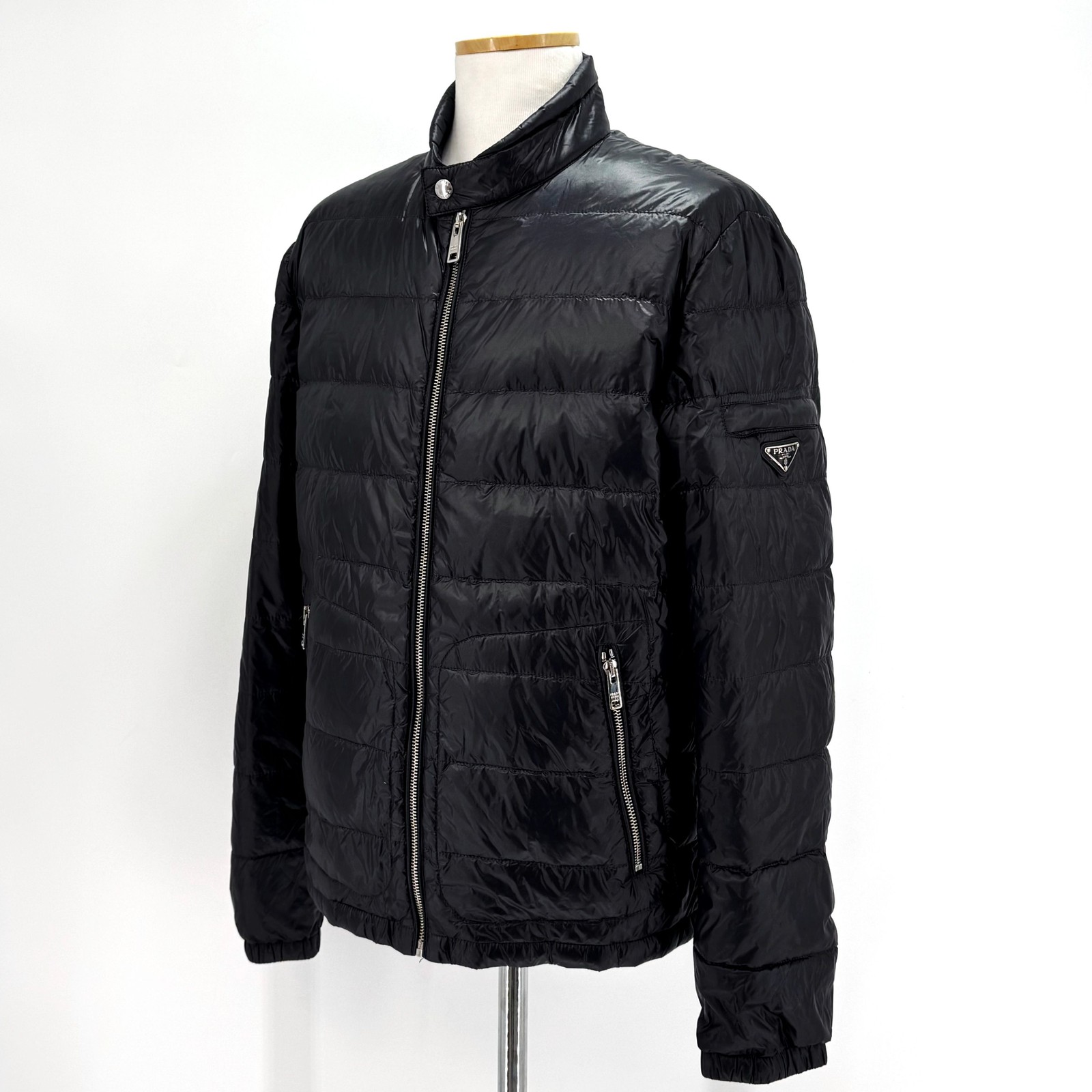 Prada Triangle Logo Lightweight Down Jacket Black… - image 4