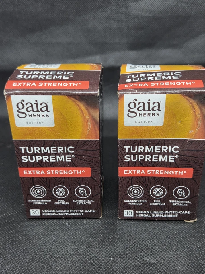 Lote De 2 Hierbas Gaia Cúrcuma Suprema Extra Fuerza 60 Total Vegano Fito Cápsulas Foto 4 de 4