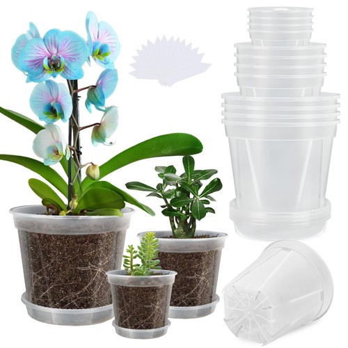 Clear Nursery Pots for Plants, 12Pack 4/5/6 inch Transparent Plastic Plant Po...