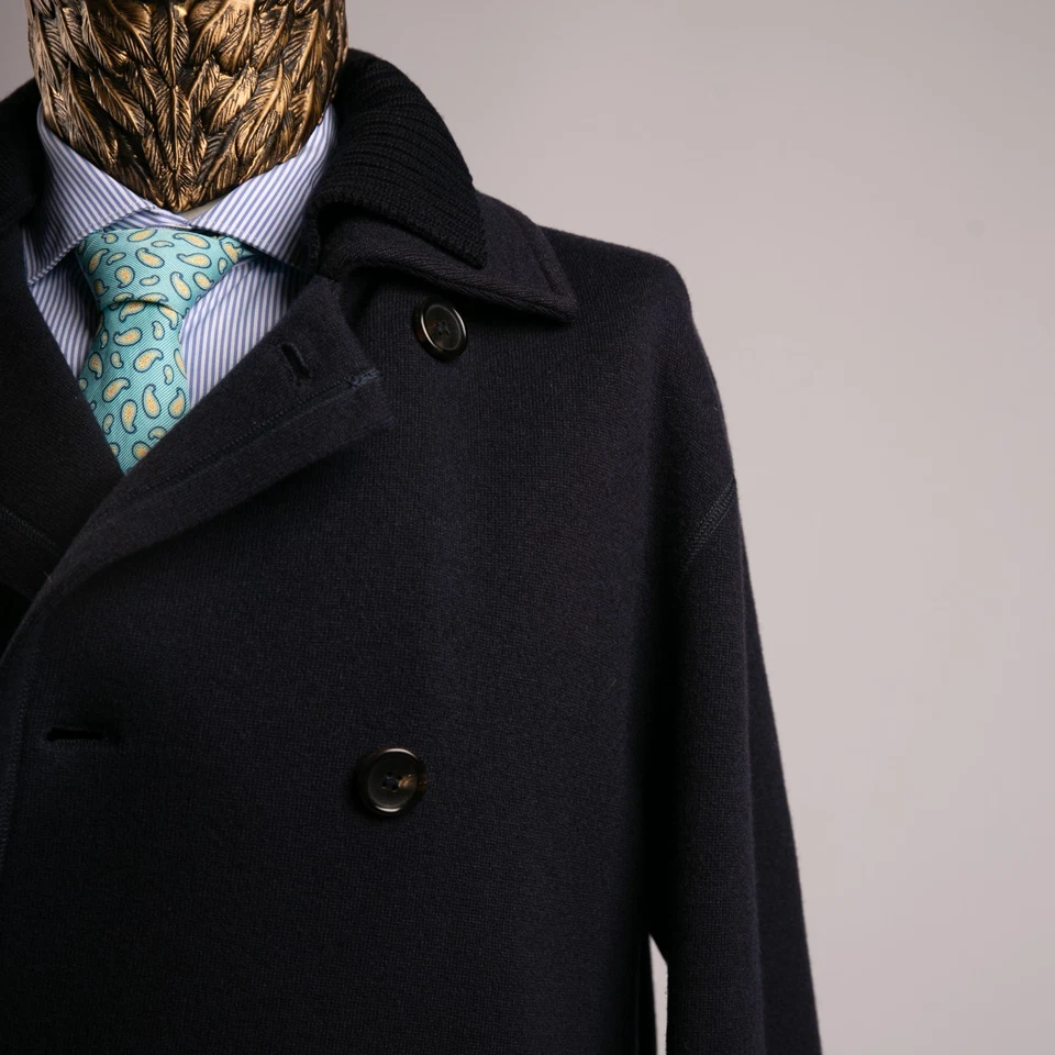 Great $3250 Gucci Wool Knited Double-Breasted Jacket Blue 42US/52IT - Image 2 of 4