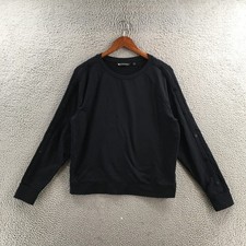 Athleta Sweatshirt Womens M Black Long Sleeve Crew Neck Pullover Snap Button