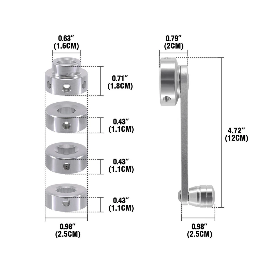 Universal Aluminum Manual Billet Car Window Crank Handle Winder Truck Pickup - Изображение 4 из 4
