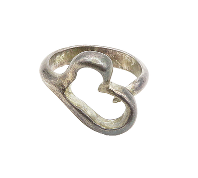 HEART SILVER RING 19号 Amazon.com: LRGKMCWTOB Sterling Silver Dangle Heart Open Statement