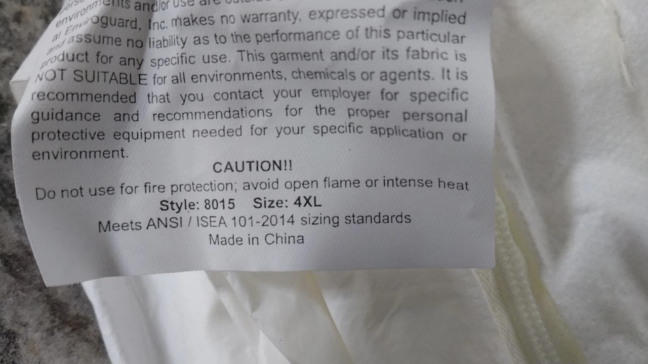 International Enviroguard 8015-4XL 25 Pk Size 4XL Hooded Disposable Coveralls - product detail image 4