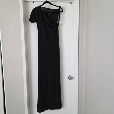 NWT Kylie Jenner KHY Black Mesh Stretch Twist Maxi Dress Size M NEW