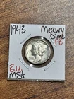 1943 P Mercury Dime Gem BU Uncirculated MS+ FB Full Bands Superb Coin (Raw16289)