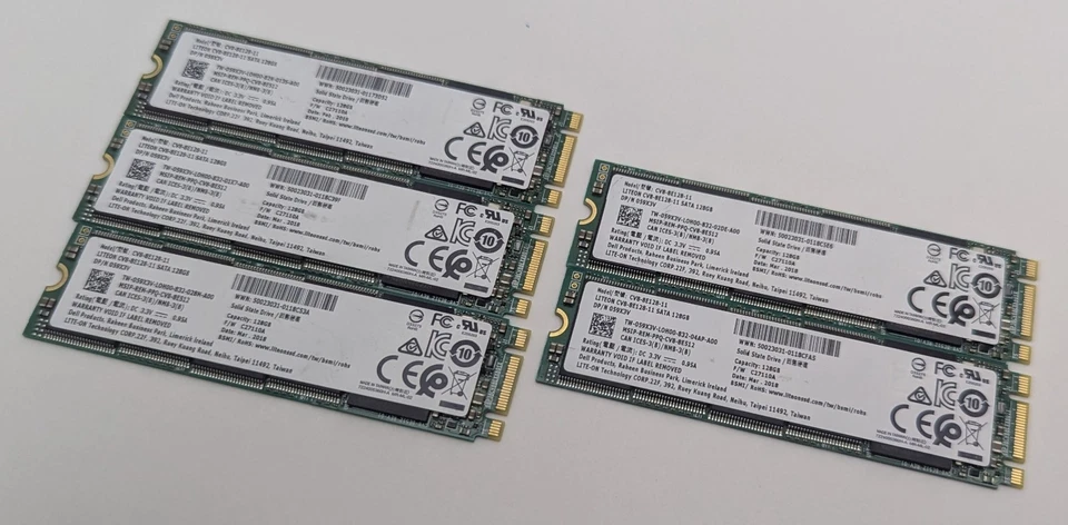 Lote de 5 unidades de estado sólido Lite-On 128 GB M.2 2280 SATA III CV8-8E128-11 - borradas Foto 2 de 4