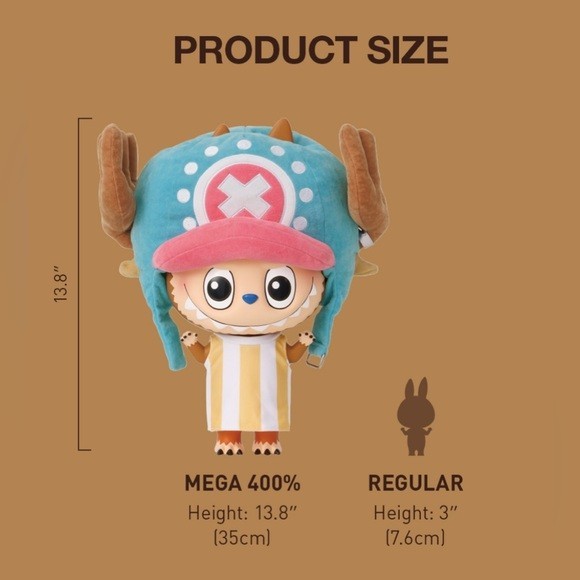 POP MART MEGA LABUBU 400% Tony Tony Chopper One Piece THE MONSTERS