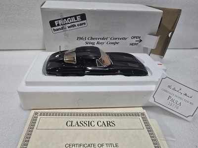 Rare DANBURY MINT 1963 Chevrolet Corvette Stingray COUPE 1:24 Tuxedo Black