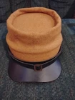 CIVIL WAR CSA CONFEDERATE BUTTERNUT WOOL KEPI FORAGE CAP HAT-SIZE- MEDIUM
