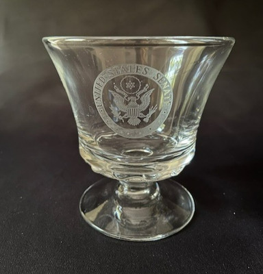 United State SENATE Congress Seal Glass Compote USA 250 Anniversary Colonial
