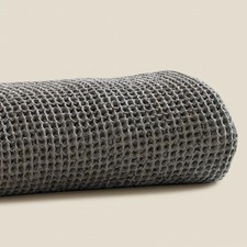 Grey Waffle Weave Cotton Throw Blanket 59 Inch x 83 Inch Soft Bed Sofa Cover