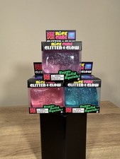NeeDoh Nice Cube Glitter & Glow Complete Set Blue, Pink And Purple NIB Set Of 3!
