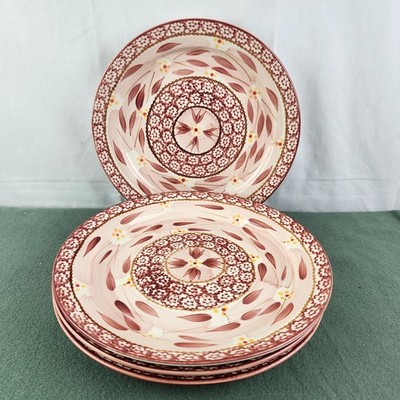 TempTations By Tara Old World Collection Cranberry Plates Dinner 10'' Set Of 4