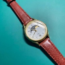 SEIKO ALBA Moonphase Quartz Battery Replaced Used Watch