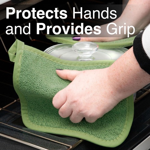 Terry Potholder & Hot Pad: Heat Resistant, Durable 100% Cotton – Ergonomicall... - Picture 5 of 6