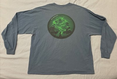 Dave Matthews Band Long Sleeve Graphic T Shirt Green Tree Blue 2XL 90s Music