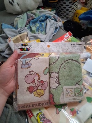 USJ Super Nintendo World Yoshi Mini Towel Set of 2 Japan Park Exclusive NEW