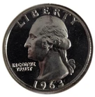 1963 PROOF CAMEO SILVER WASHINGTON QUARTER  (Q89)