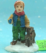 Boy dog 1.75" tall Christmas Village Figurine NO BOX INV535