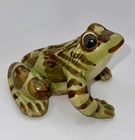 Vintage Beautiful Brush McCoy Art Pottery Hand Painted Garden Frog Approx. 6"
