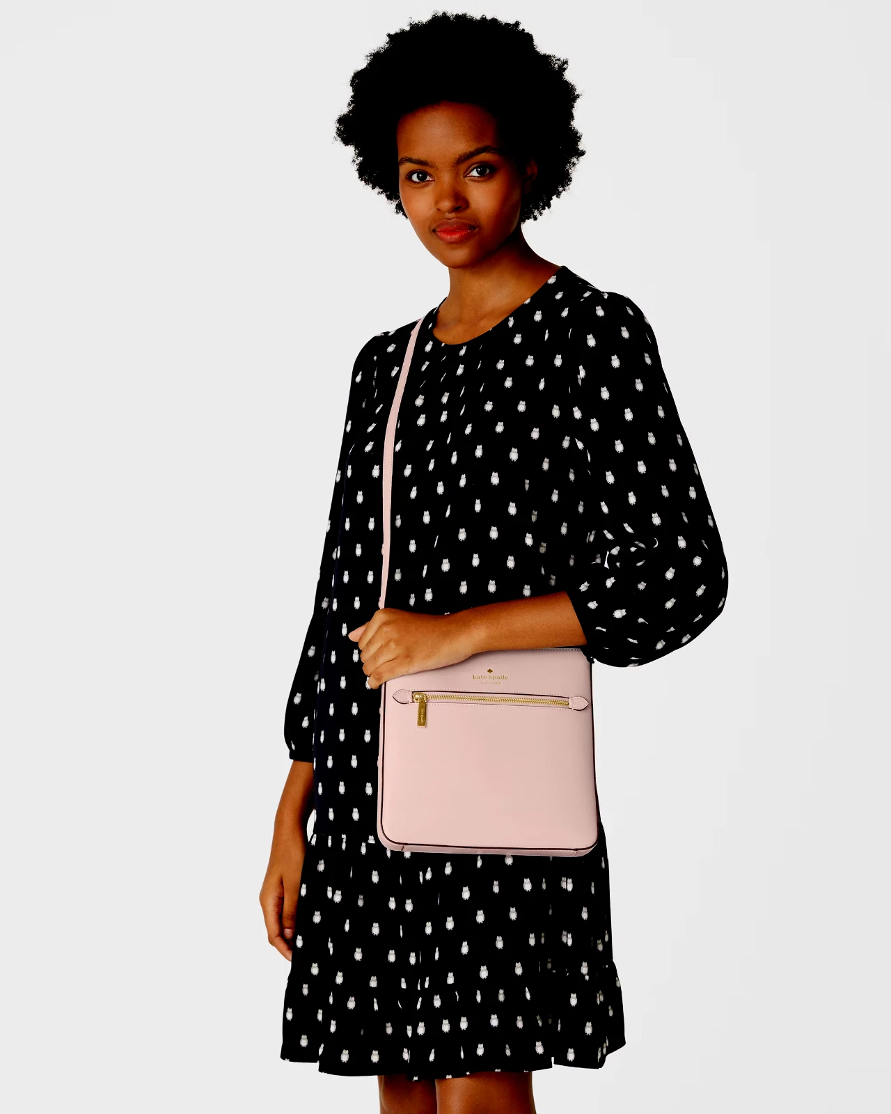 Nuovo fiore di peonia Kate Spade Sadie Nord Sud a tracolla