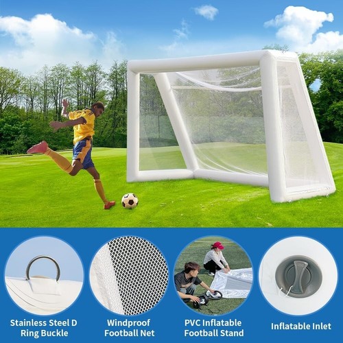 10FT Fußballtor mit 600W Luftpumpe IUONI aufblasbare Fußballtorreichweite - Bild 4 von 6