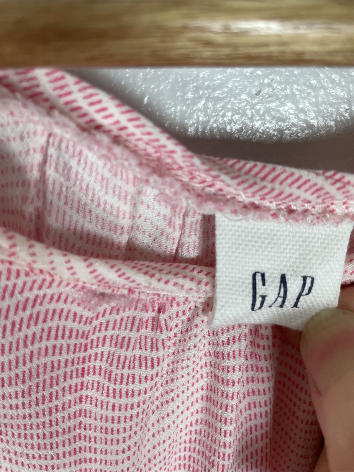Gap Pink White Chevron Patterned Ruffled Blouse, … - image 2