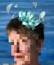 Damski fascynator Pióro Kapelusz Grzebień Włosy Wesela Grzebień Ślub Wyścigi Turkusowy