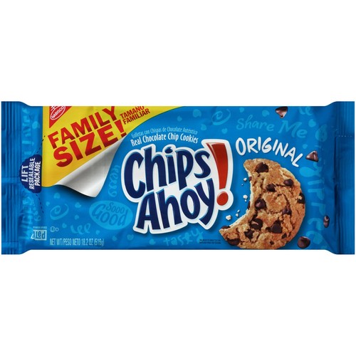 Chips Ahoy! Original Chocolate Chip Cookies - Family Size, 18.2 Ounce Pack of